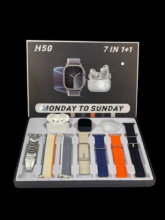Ultra Smart Watch with 7 Straps & AirPods Trands Here 